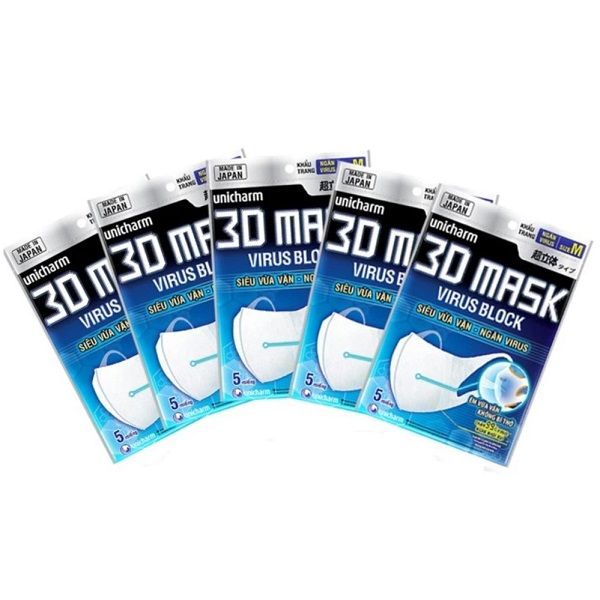 Khẩu Trang Unicharm 3D Mask Ngăn Virus 5 Miếng