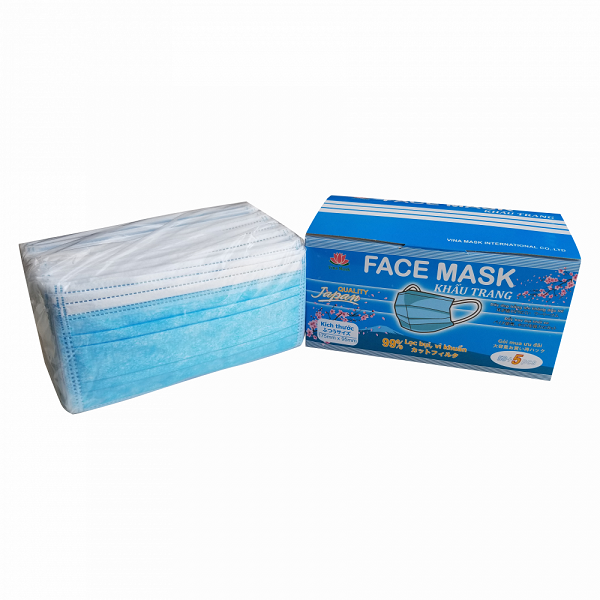 Khẩu Trang Màu Xanh Vina Mask Hộp 55 Cái