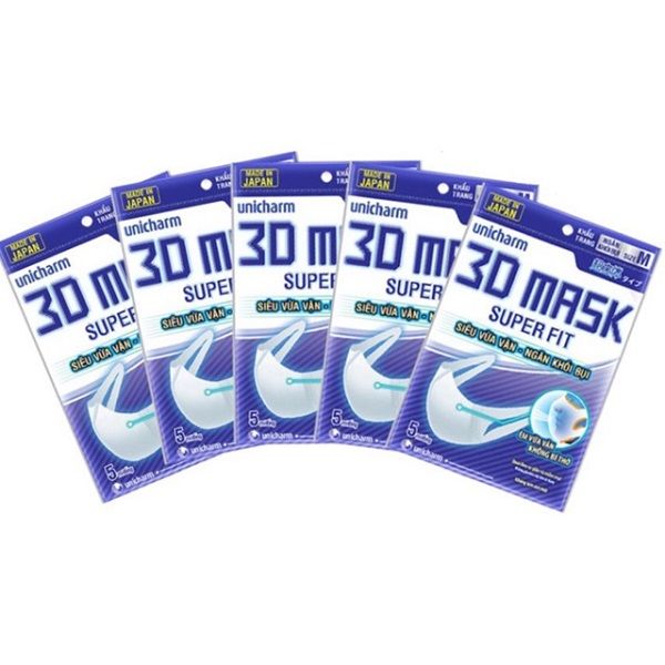 Khẩu Trang Unicharm 3D Mask Ngăn Khói Bụi 5 Miếng