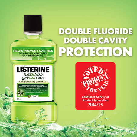 Nước Súc Miệng Listerine Natural Green Tea 500ml