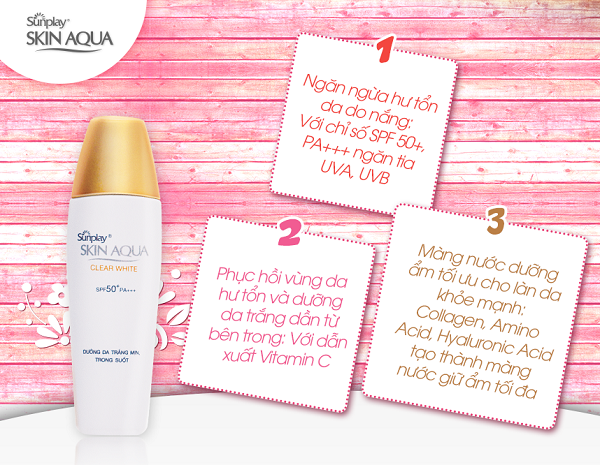 Sữa Chống Nắng Dưỡng Trắng Da Skin Aqua Clear White SPF50, PA++++, 25g