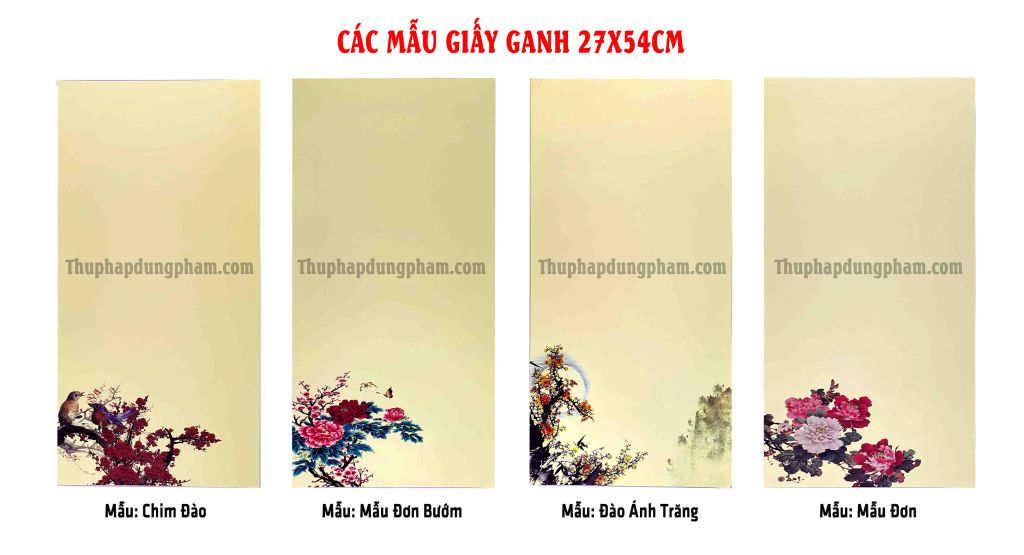 Giấy ganh in tranh viết thư pháp 27x54cm (chưa gồm nẹp treo)