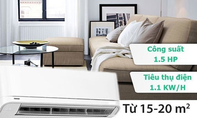 Máy lạnh Toshiba 1.5 HP RAS-H13QKSG-V tiết kiệm điện