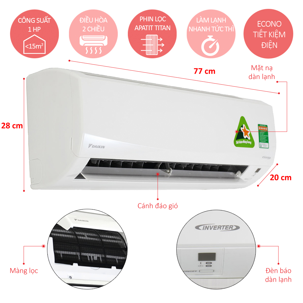 MÁY LẠNH DAIKIN INVERTER 1 HP FTXM25HVMV