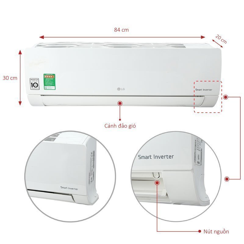 MÁY LẠNH LG INVERTER 1.5 HP V13END