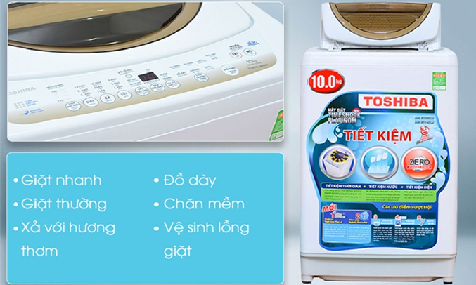 Máy giặt Toshiba AW-B1100GV(WD) 10 kg 8 chương trình giặt
