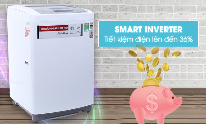 Công nghệ Smart Inverter giúp máy giặt tiết kiệm năng lượng vượt trội lên đến 36%