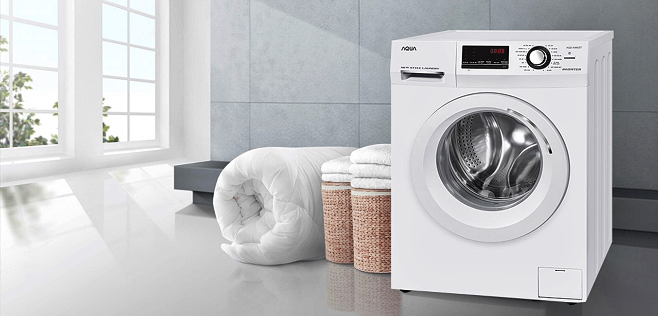 Máy giặt Aqua 9.8 kg AQD-A980ZT thiết kế cửa trước hiện đại