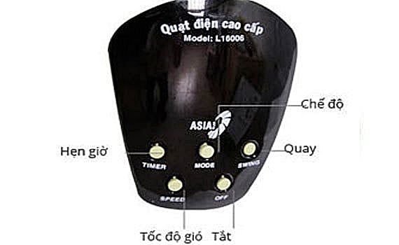 Chức năng hẹn giờ tiện lợi của quạt treo Asia L16006 