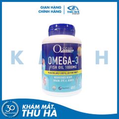 Dầu cá đại dương Ocean Health Omega-3 Fish Oil 1000MG, bổ sung EPA DHA, giảm mỡ máu, tốt cho tim mạch, trí nhớ và mắt