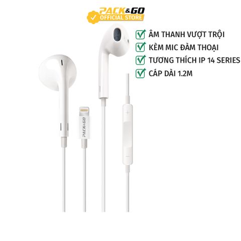 Tai nghe dây nhét tai lightning PACK&GO L-10