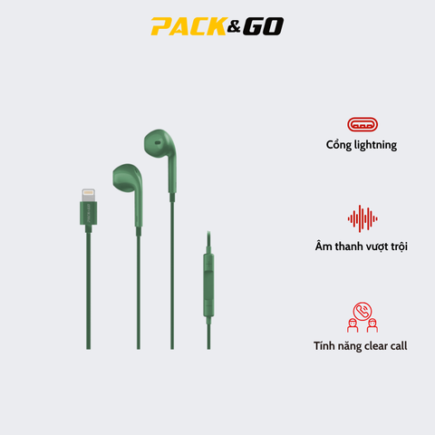 Tai nghe dây lightning PACK&GO L-10