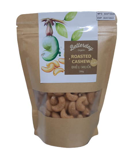  Hạt điều rang muối hữu cơ Organic cashew roasted with salted 