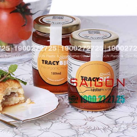 Hũ Thủy Tinh Tròn 189ml | Nắp Thiết , Màu nắp Tùy Chọn