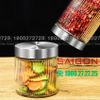 Hũ Thủy Tinh Delisoga Striped Pillar Glass Jar 1250ml , Nắp Inox 304 | HMFG60-1250B ,Thủy Tinh Cao Cấp