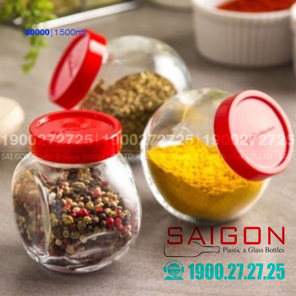 Hũ Thủy Tinh Pasapache 2 Đáy Bella Jar With Lid 1500ml | Pasabahce 80000 , Nhập Khẩu Thổ Nhĩ Kỳ