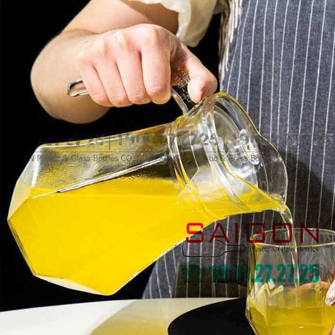 Bình Nước Thủy Tinh Deli Pitcher 1300ml | DELI EH1028 , Chặt Góc