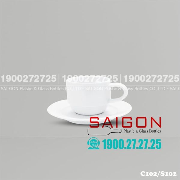 Bộ Tách Sứ CK Cappuccino 165ml | CK C102/S102 , Sứ CK Cao Cấp