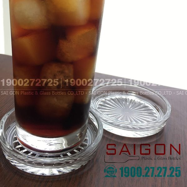 Đế Lót Thủy Tinh Union Coasters Diamond Đường Kính 3.5'' | UG 337 , Nhập Khẩu Thái Lan