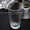 Ly Thủy Tinh Delisoga Studio Gold Rim Stripes Tumber Glass 333ml | DELI DSY5840-2AR , Thủy Tinh Cao Cấp