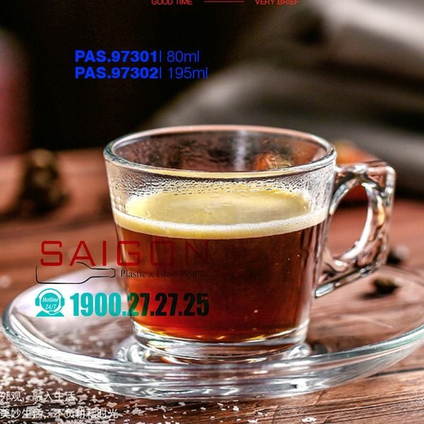 Bộ Tách Cafe Pasabahce Vale Caffe  80ml | Pasabahce 97301 , Nhập Khẫu Thổ Nhĩ Kỳ