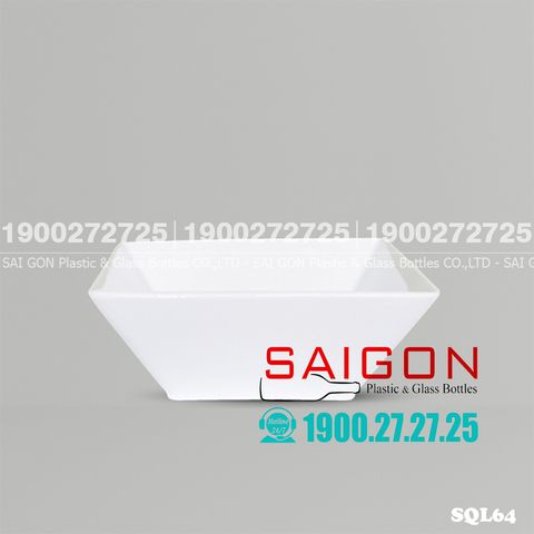 Tô Vuông Sứ CK 15.5cm | CK SQL64 ; Trắng Trơn