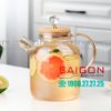 Bình Thủy Tinh Chịu Nhiệt Delisoga Borosilicate Glass Pitcher 1800ml Nắp Gỗ | DELI GPH25HA , Thủy Tinh Cao Cấp