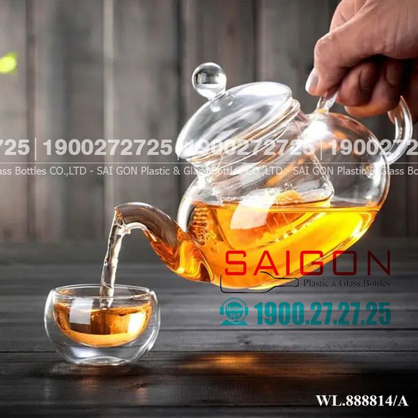 Bình Trà Thủy Tinh Wilmax Thermo Tea Pot 1550ml | WL-888814/A , Thủy Tinh Chịu Nhiệt