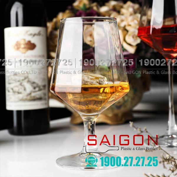 Ly Thủy Tinh Apple Green Diamond Hexagonal Wine Glass 435ml | DELI EJ6203 ,Thủy Tinh Cao Cấp
