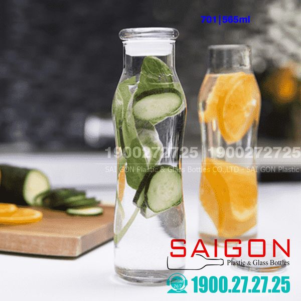 Bình Nước Thủy Tinh Libbey Trend Swerve Bottle With Lid 565ml | Libbey 701 , Thủy Tinh Cao Cấp