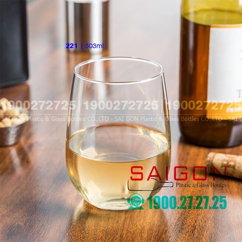 Ly Thủy Tinh Libbey Stemless White Wine 503ml | LIBBEY 221 , Nhập Khẩu E.U