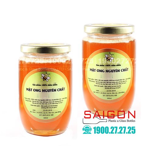 Hũ Thủy Tinh Tròn 375ml | Nắp Thiết , Màu nắp Tùy Chọn