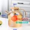 Bình Thủy Tinh Chịu Nhiệt Delisoga Borosilicate Glass Pitcher 1800ml Nắp Gỗ | DELI GPH25HA , Thủy Tinh Cao Cấp