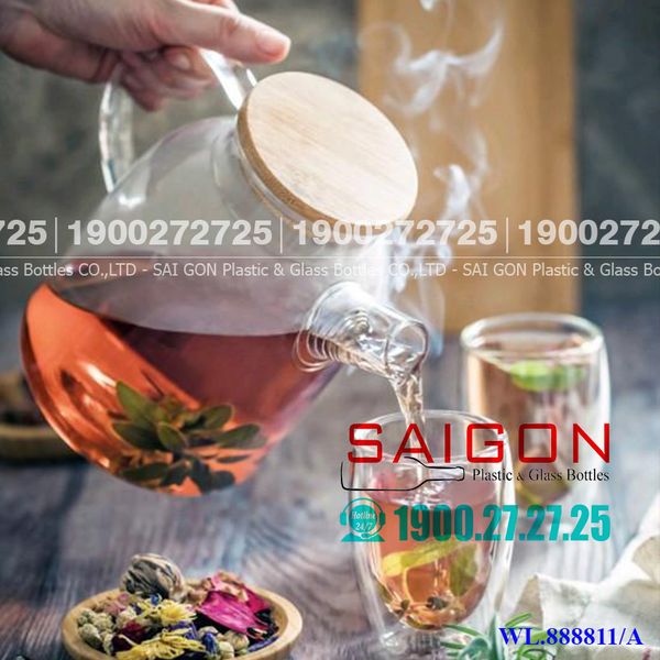 Bình Trà Thủy Tinh Wilmax Thermo Tea Pot 1600ml | WL-888811/A , Thủy Tinh Chịu Nhiệt