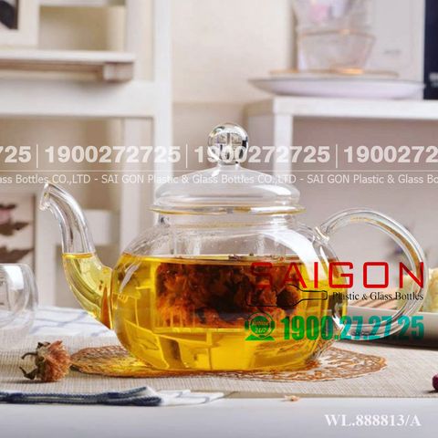 Bình Trà Thủy Tinh Wilmax Thermo Tea Pot 770ml | WL-888813/A , Thủy Tinh Chịu Nhiệt