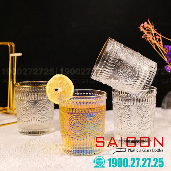 Ly Thuỷ Tinh Deli Vintage Rock Glass 300ml | DELI DSKB040-1A , Thủy Tinh Cao Cấp