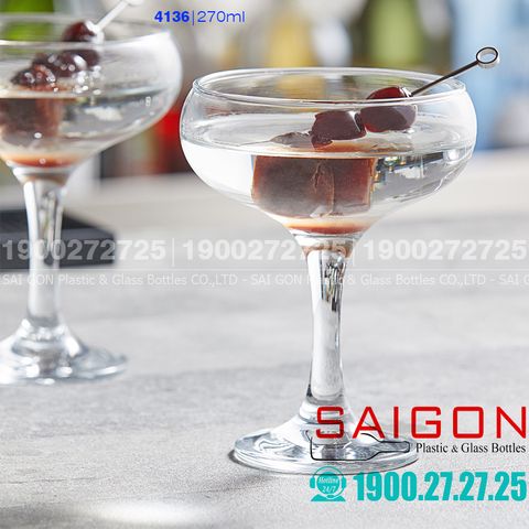 Ly Thủy Tinh Pasabahce Capri Bistro Coupe Glass 270ml | Pasabahce 44136 , Nhập Khẩu Thổ Nhĩ Kỳ