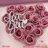 HỘP HOA SÁP I LOVE U CAO CẤP MÀU HỒNG