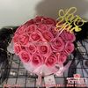 Hộp hoa sáp trụ tròn 40 bông màu hồng -Size trung