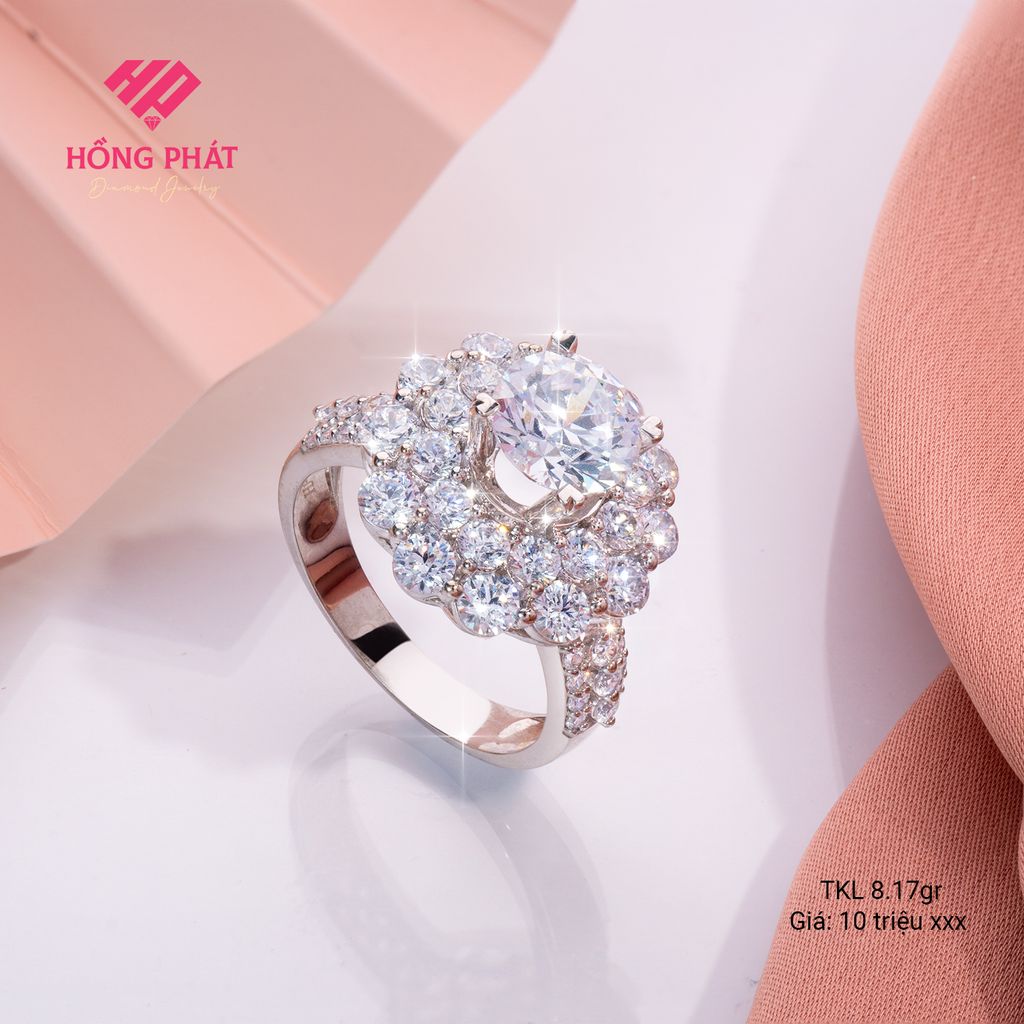 Nhẫn Nữ Bạch Kim 750 Hột Chủ C9-00271