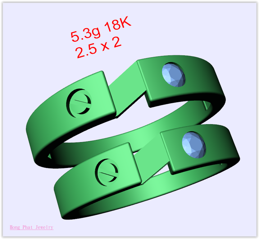 Mẫu Nhẫn Cặp 3D NC 132