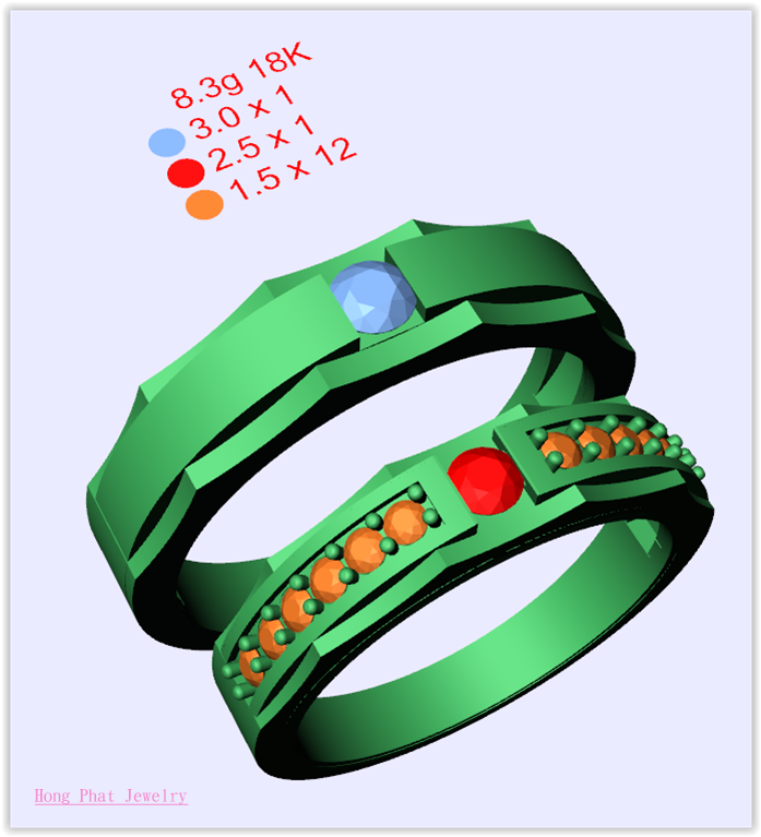 Mẫu Nhẫn Cặp 3D NC 217