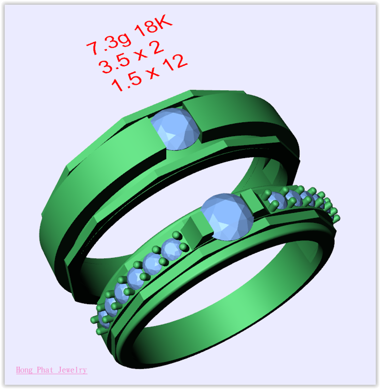 Mẫu Nhẫn Cặp 3D NC 505