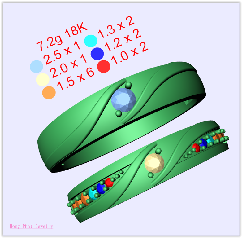 Mẫu Nhẫn Cặp 3D NC 6