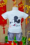  [10-15kg] Set Đồ BỘ Ngắn Bé Trai - Trắng Mickey Đỏ 