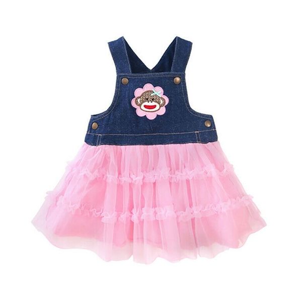  [6m-12m] Yếm Đầm Bé Gái - Navy Hồng Khỉ 