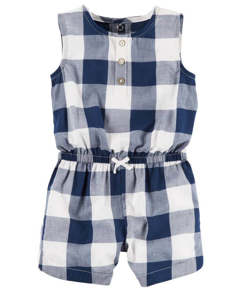  [3-6m] Romper Jumpsuit Bé Gái  - Caro Navy 