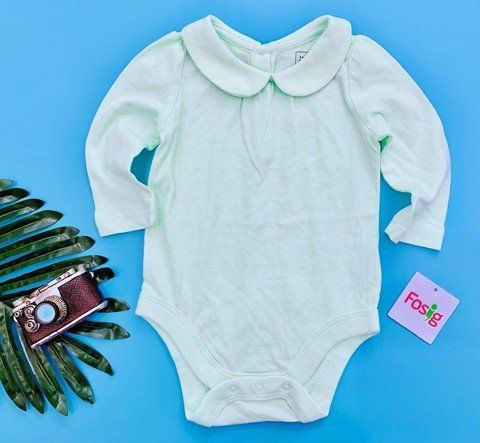  [3-6m] Bodysuit Tay Dài Bé Gái GP - Xanh Ngọc 