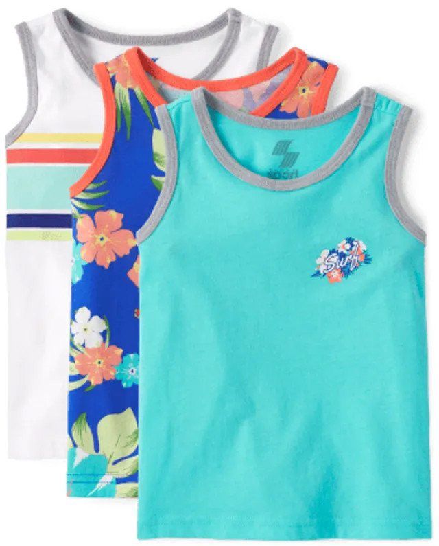 11-16kg Set 3 Áo Thun 3 lỗ thoán mát cho bé trai- Nhiều hãng, giao ngẫu nhiên S3A01