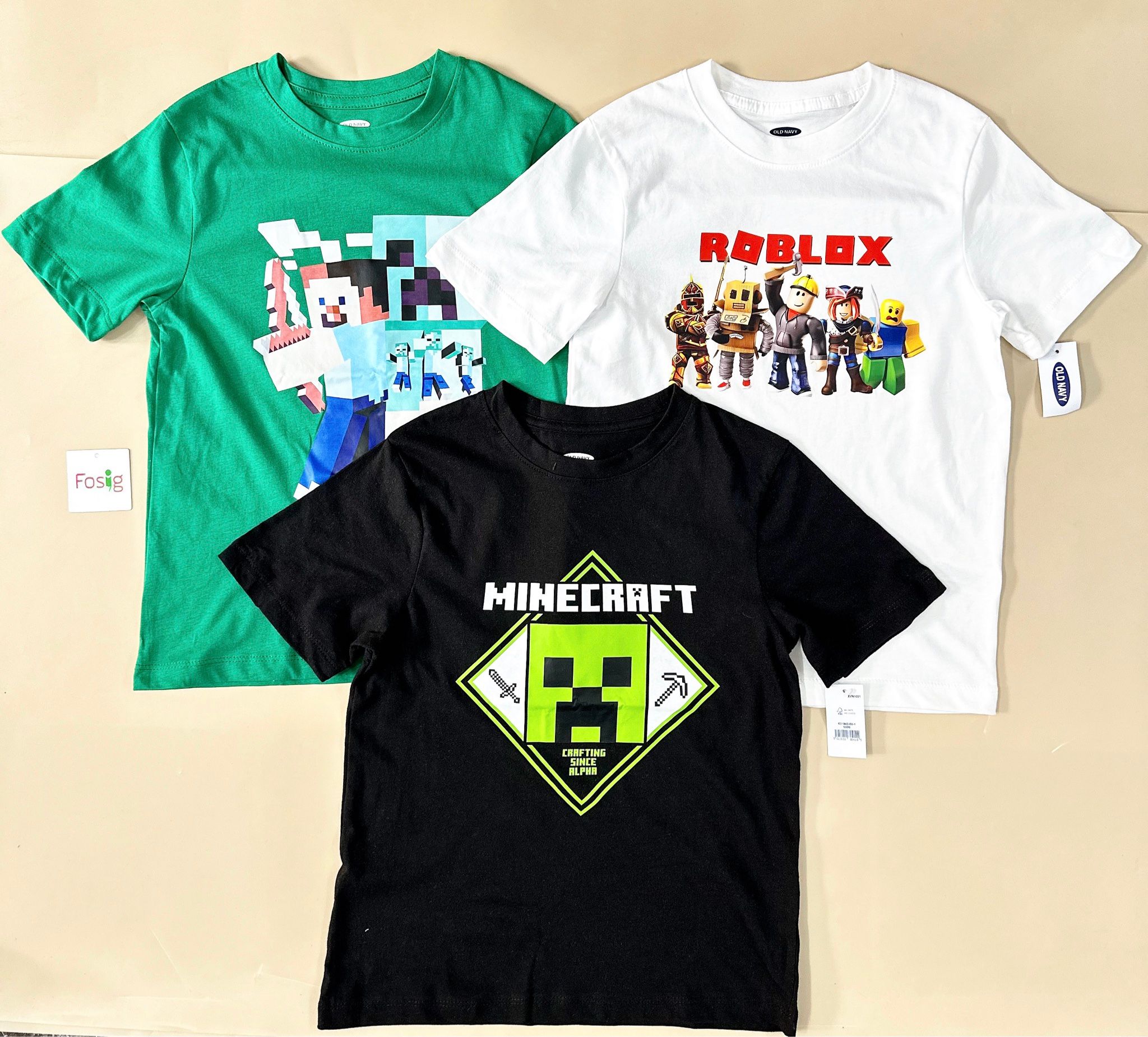 25-30kg; 35-45kg XS-2XL Set 3 áo ROBLOX, áo minecraft tay ngắn xịn. Tự tin, Cực ngầu- S3A17